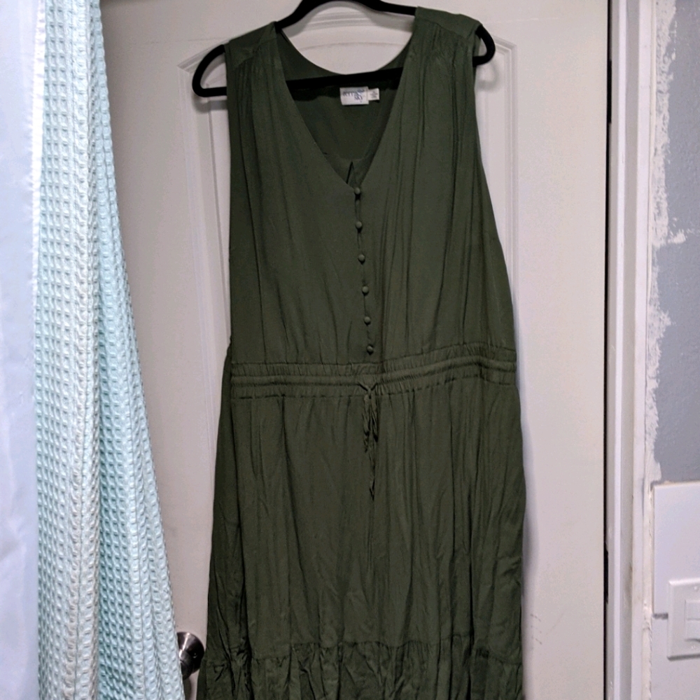 Terra and Sky Olive Green Dress